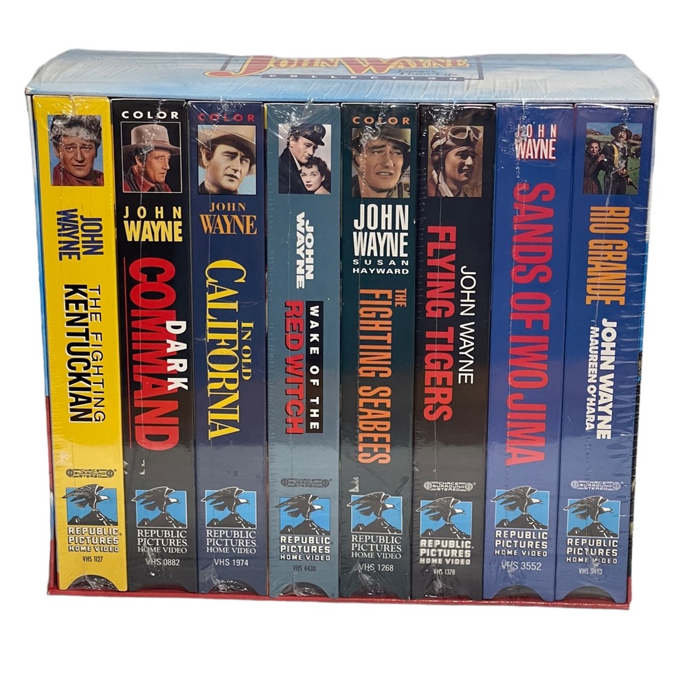 John Wayne Movie Larger Than Life Collection VHS Set of 8 Sealed New The Duke
